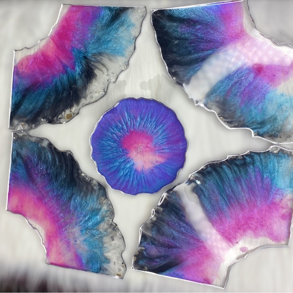 Handcrafted Luxury Resin Coaster Set (Custom) - Picture 7 of 9